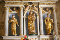 Troix statues, détail intérieur de l‘église de Carlat